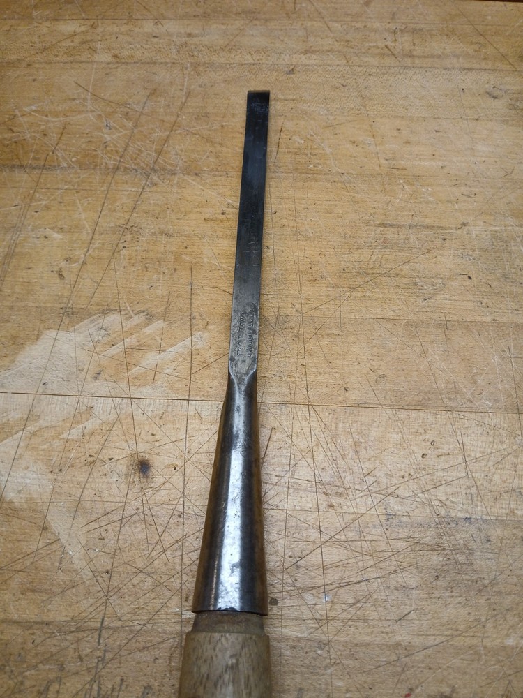 ANTIQUE UNDERHILL EDGE TOOL CO. 1/2" MORTICE CHISEL *LONG* EXCELLENT CONDITION!