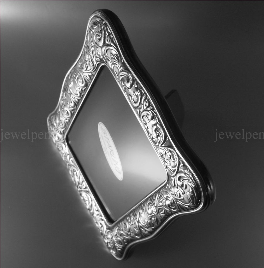 High-Quality Victorian Photo Frame Solid 925 Sterling Silver Mahogany(V2)