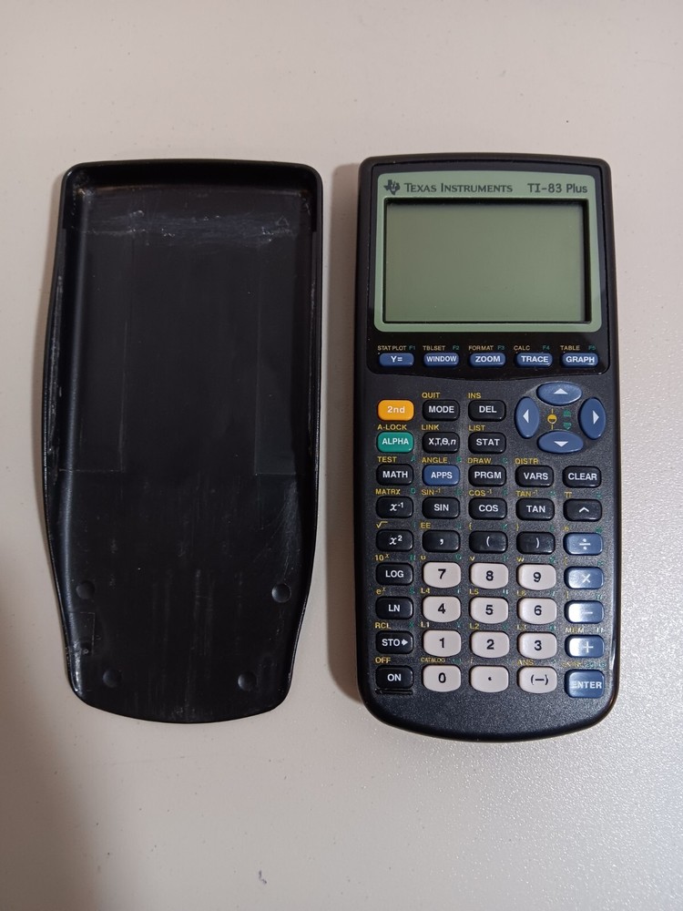 Texas Instruments TI83 Plus Graphing Calculator W Cover Tested Works