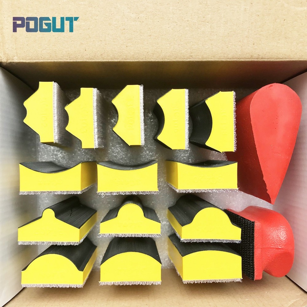 16pcs/set Abrasive Block Hand Sander Pad Base for Hook & Loop Sanding Disc Paper