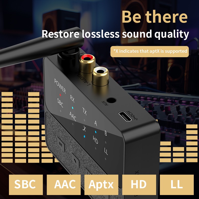 Reception Transmitter 2 in 1 Bluetooth-Compatible V5.3 Audio Adapter AptX/HD/LL