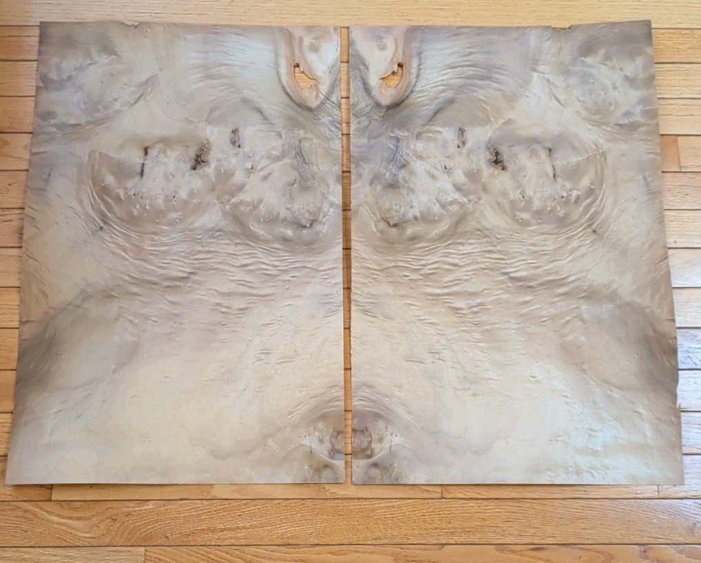 Myrtlewood veneer 26" x 16" guitar Luthier 1/42" wood flame burl holes