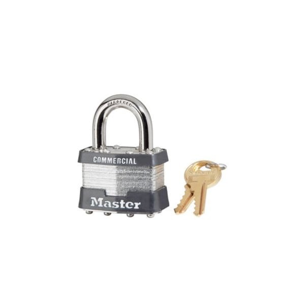 Master Lock 1Dcom Padlock, Keyed Different, Standard Shackle, Rectangular Steel