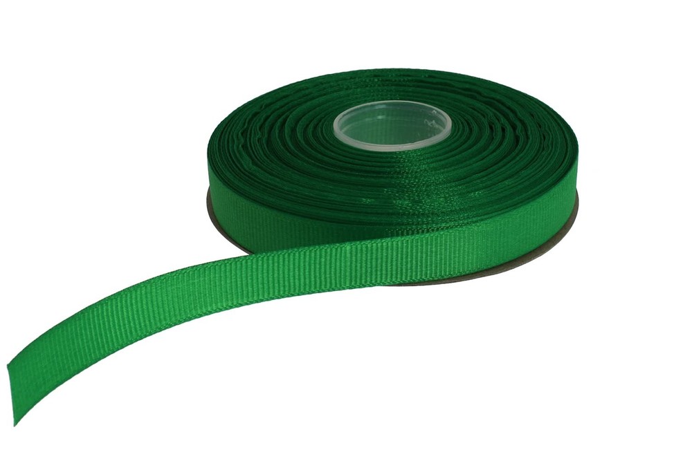 DXEUD Solid Grosgrain Ribbon 25 Yard Each Roll 100% Polyester 5/8", Green