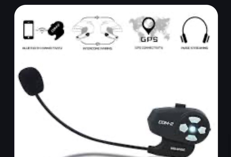 Set of 2 Hawk Wireless COM-2 Motorcycle Helmet Bluetooth Intercom Systems - New
