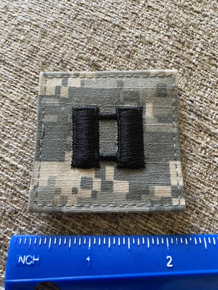 US Army Captain CPT O-3 Rank ACU Hook / Loop Pattern Military Patch INV6257