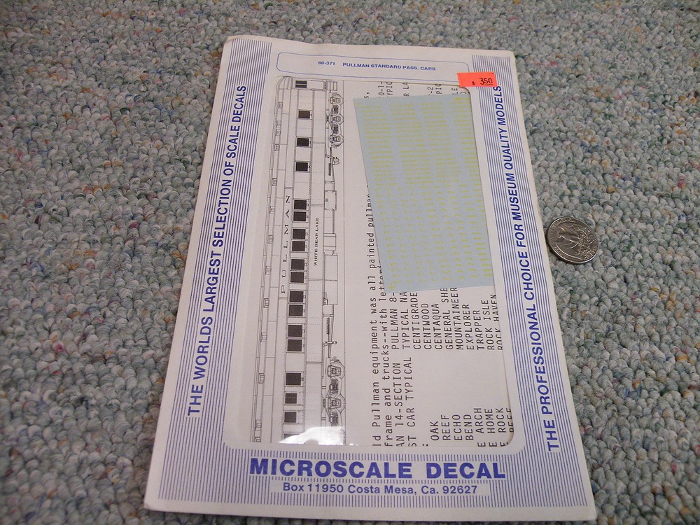 Microscale decals N 60-371 Pullman standard passenger cars    F52