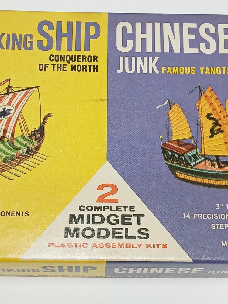 1962 Idea ITC Midget Models Set = Viking Ship/Yangtse Clipper = Complete (?)