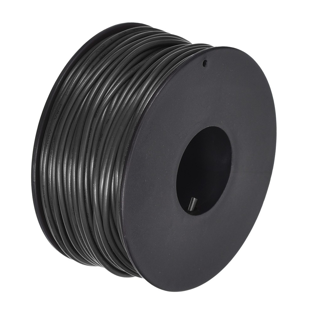 22AWG Stranded Wire Hookup 30M/100ft Black Electrical Wire UL1007 Spool