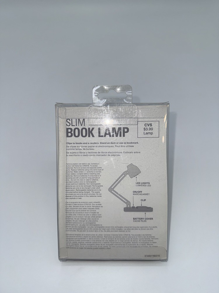 Slim LED Clip Book Lamp Reading Light Adjustable Arm New