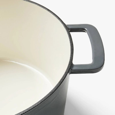7.5qt Enamel Dutch Oven Stock Pot Gray Eclipse - Figmint
