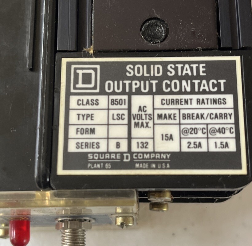 SQUARE D Solid State Time Delay Class 9050 Type TO-1002