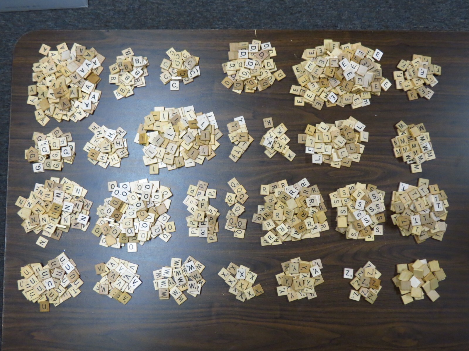 Wood AUTHENTIC Scrabble Tiles, Tan w/ Engraved Black Letters, Single Individual