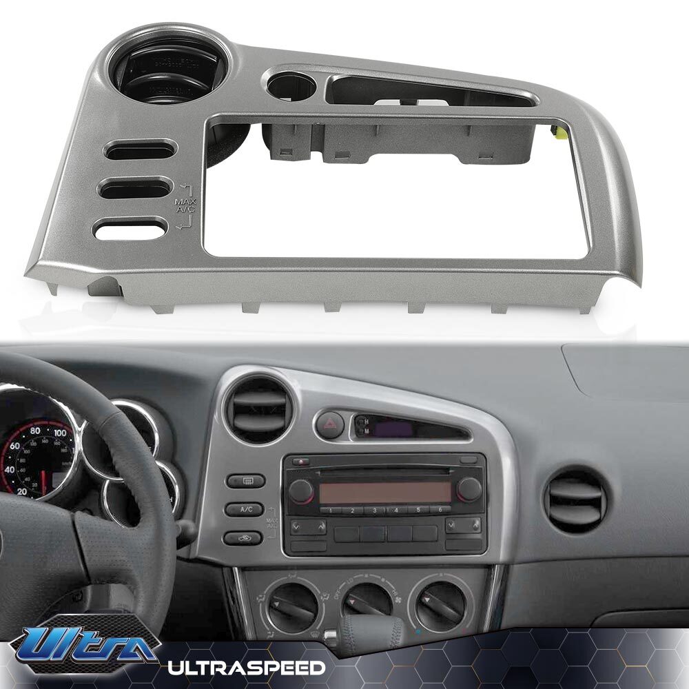 Fit For 2003-2008 Toyota Matrix/Pontiac Vibe Center Dash Radio Bezel Trim Silver
