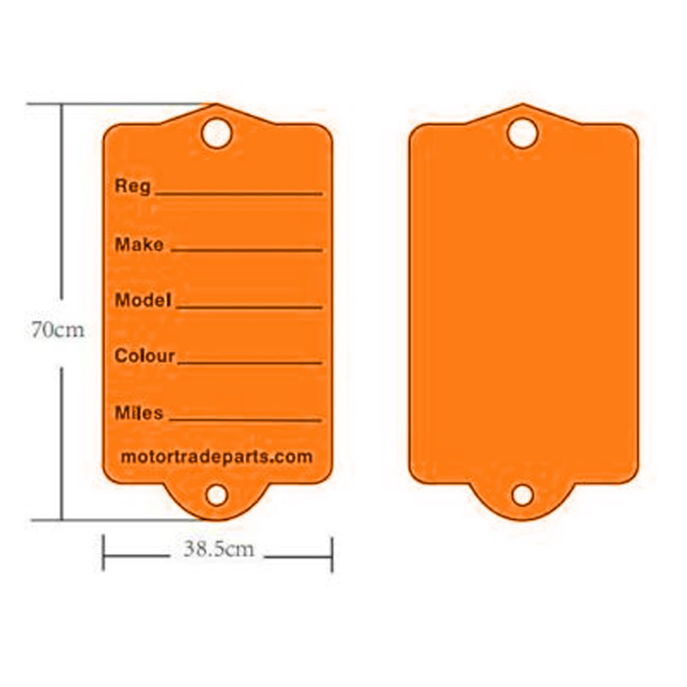 Car Van key Tags & Split Rings x 200 - Orange