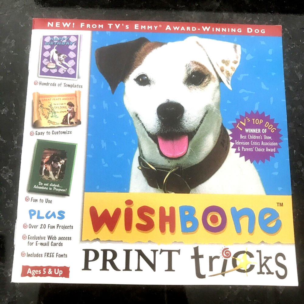Vintage Wishbone 🦴🐕DOG Print Tricks Print Studio PC CD Computer Game
