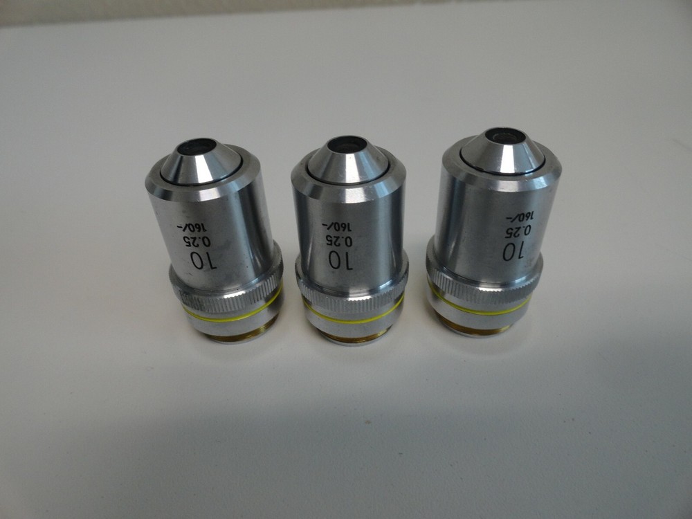 Set of 3 Nikon 10X 0.25 160/- Microscope Objective