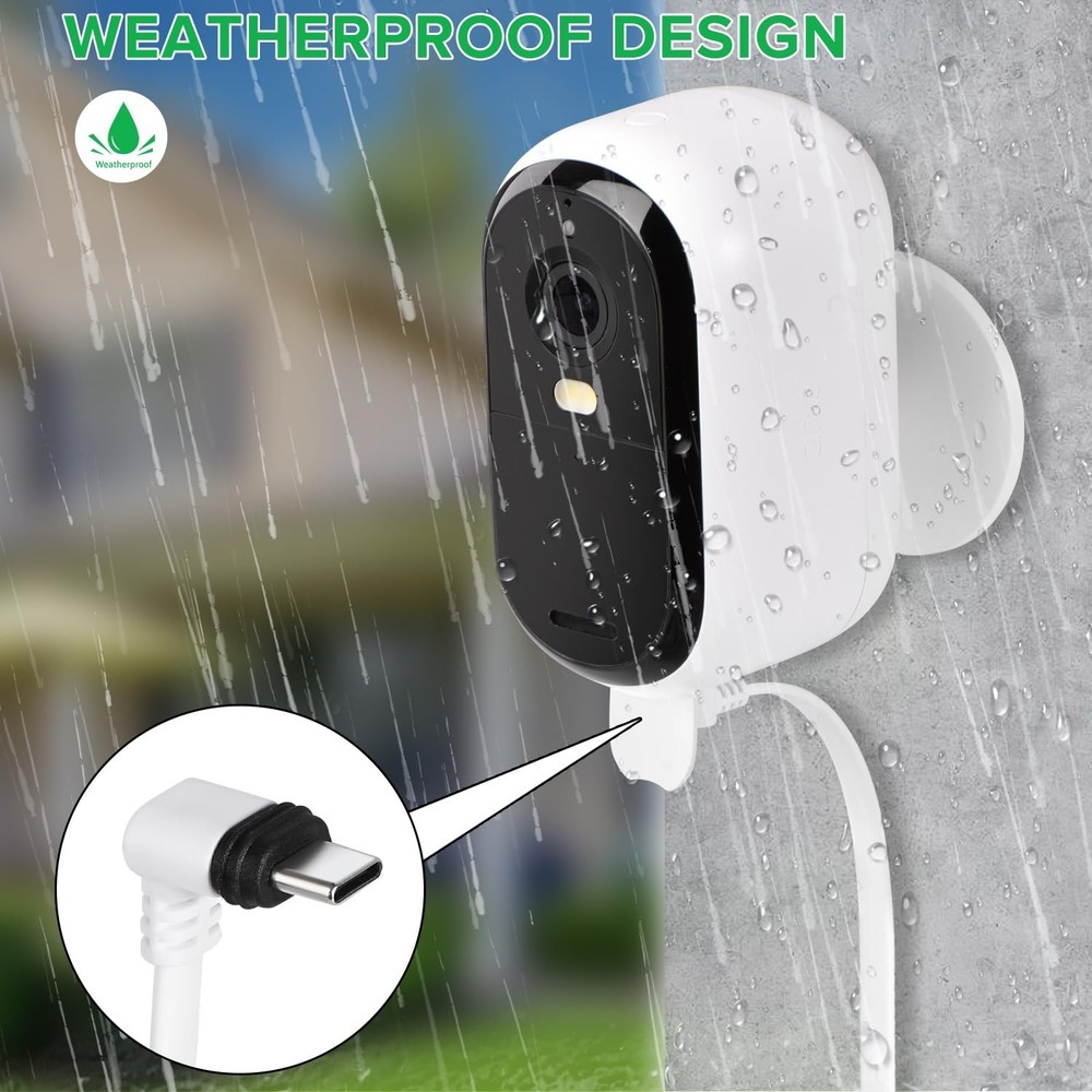 2Pack 25FT Power Cable Compatible with Arlo Essential 2K Outdoor Security Camera