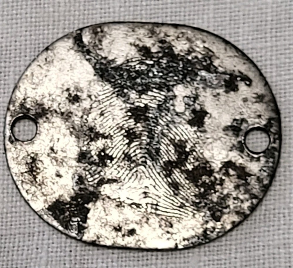 WWII Dog Tag 1942 Acid Thumbprint On Back