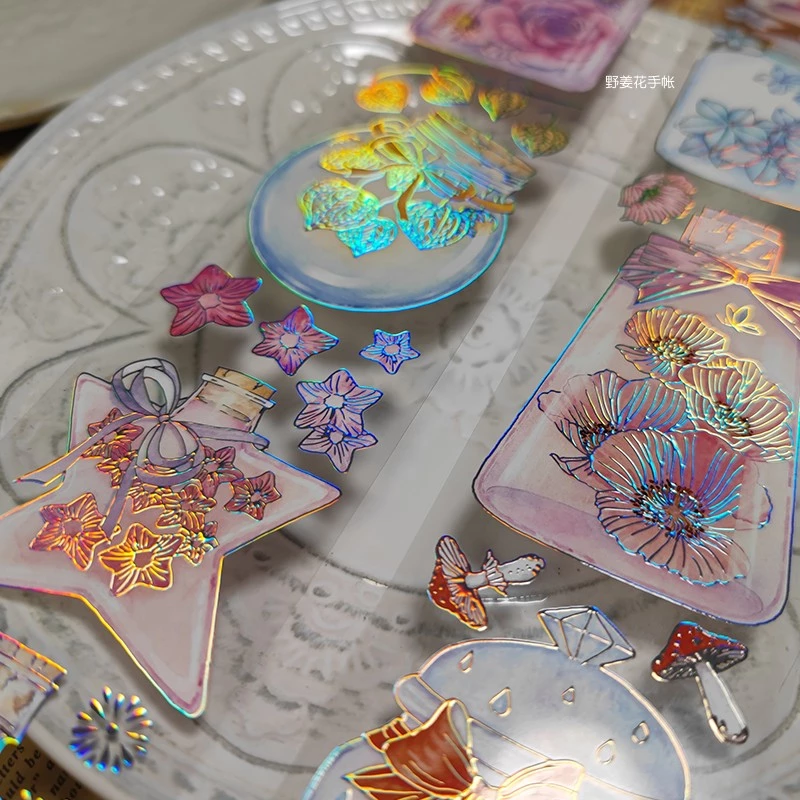 Flower Bottles Embossed Foiled PET Tape SAMPLE LOOP