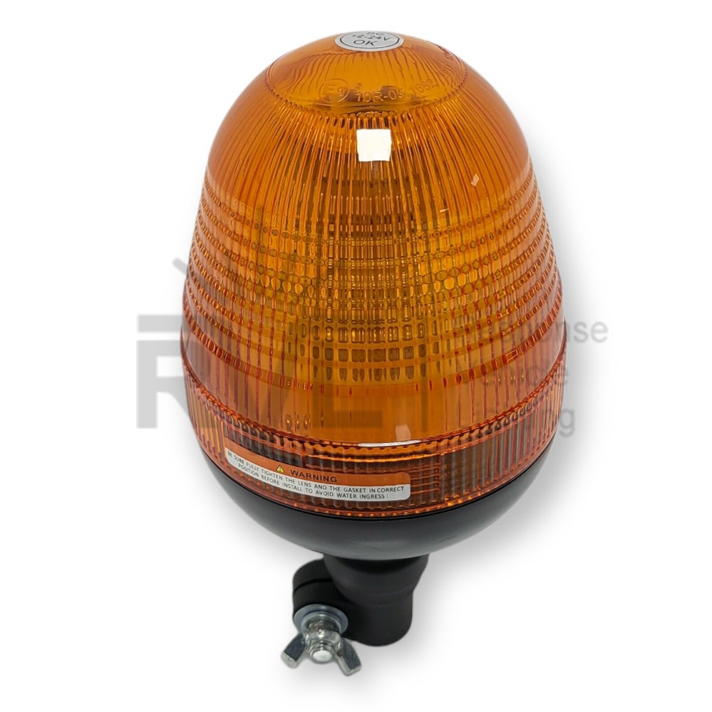 Flashing Amber LED Beacon Flexible DIN Pole Mount Tractor Digger Warning Light