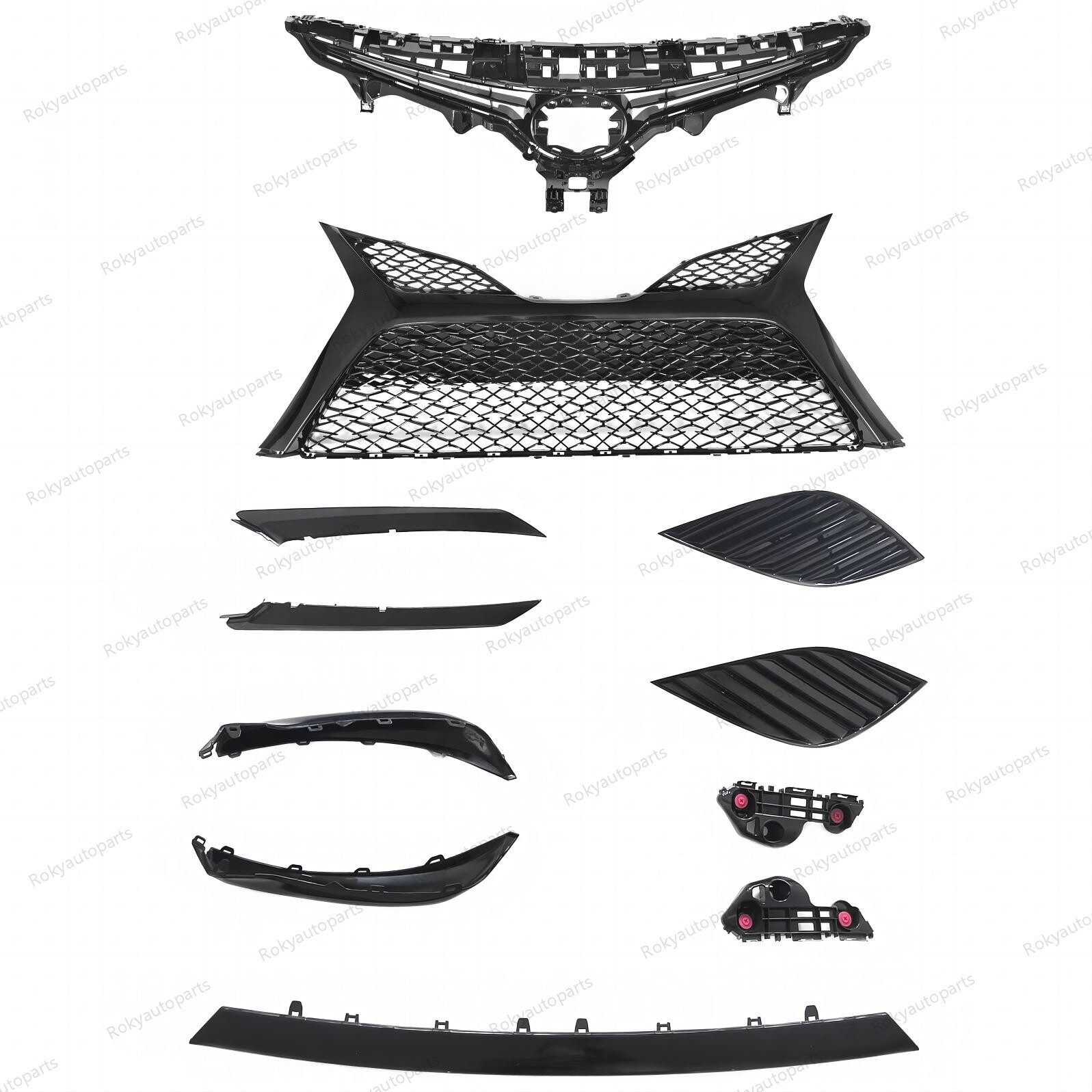 For Camry SE 2018-2020 Front Bumper Upper Lower Grille Mesh Molding Trim + Cover