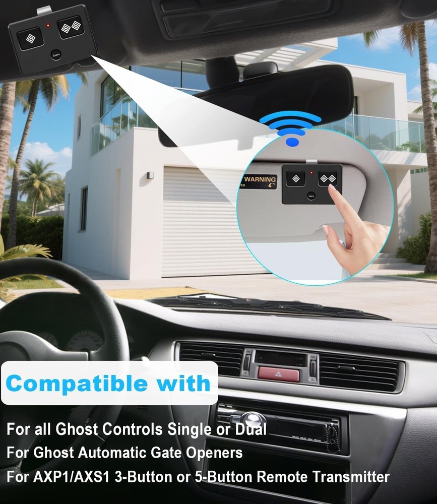 for Ghost Controls AXS1 AXP1 Remote Transmitter,5-Button 1Pack Black