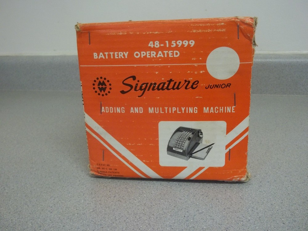 Vintage Adding and Multiplying machine Signature Junior with original box