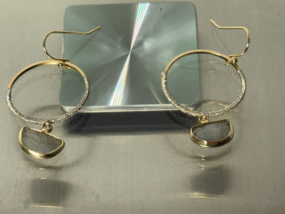 Jewelry Dangling Stone Hoop Earrings (NEW)