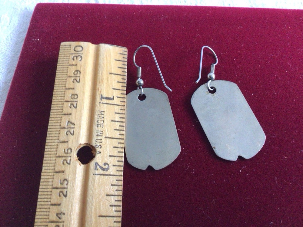 Pair Military Desert Storm Dangle Pierced Earring Nice Condition