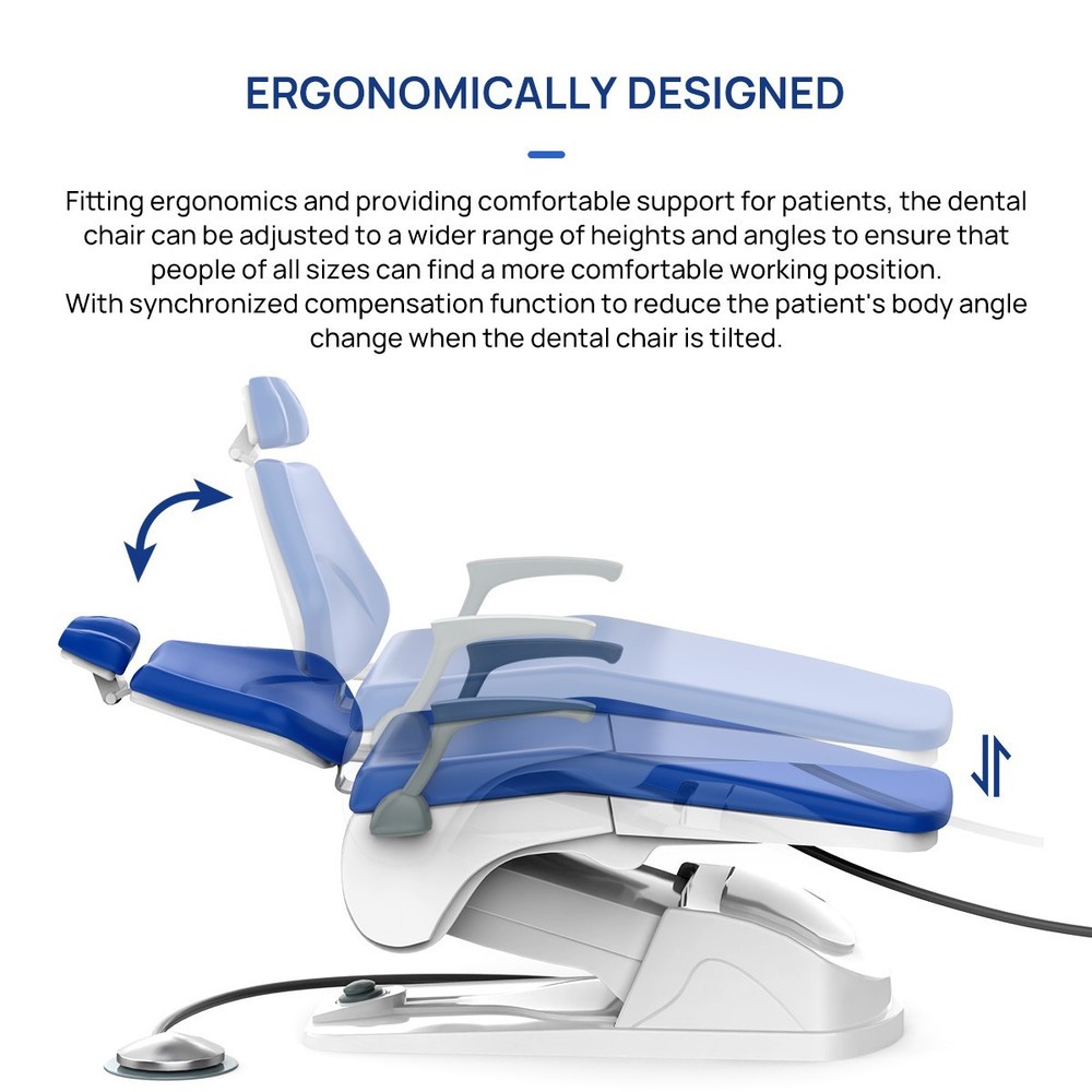 FDA Dental Unit Chair Computer Controlled DC Motor+Dentist Stool