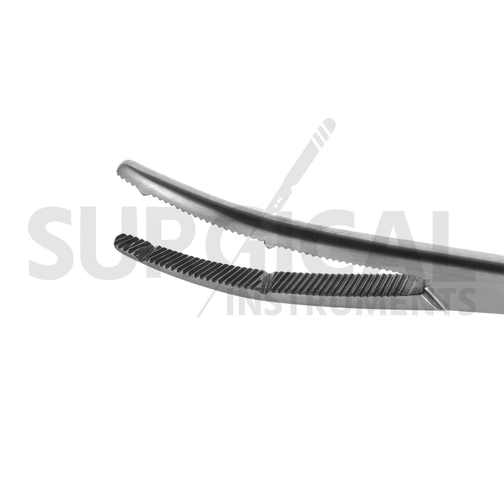 Heaney Forceps 9" Extra Heavy Pattern, Double Tooth, Curved German Grade