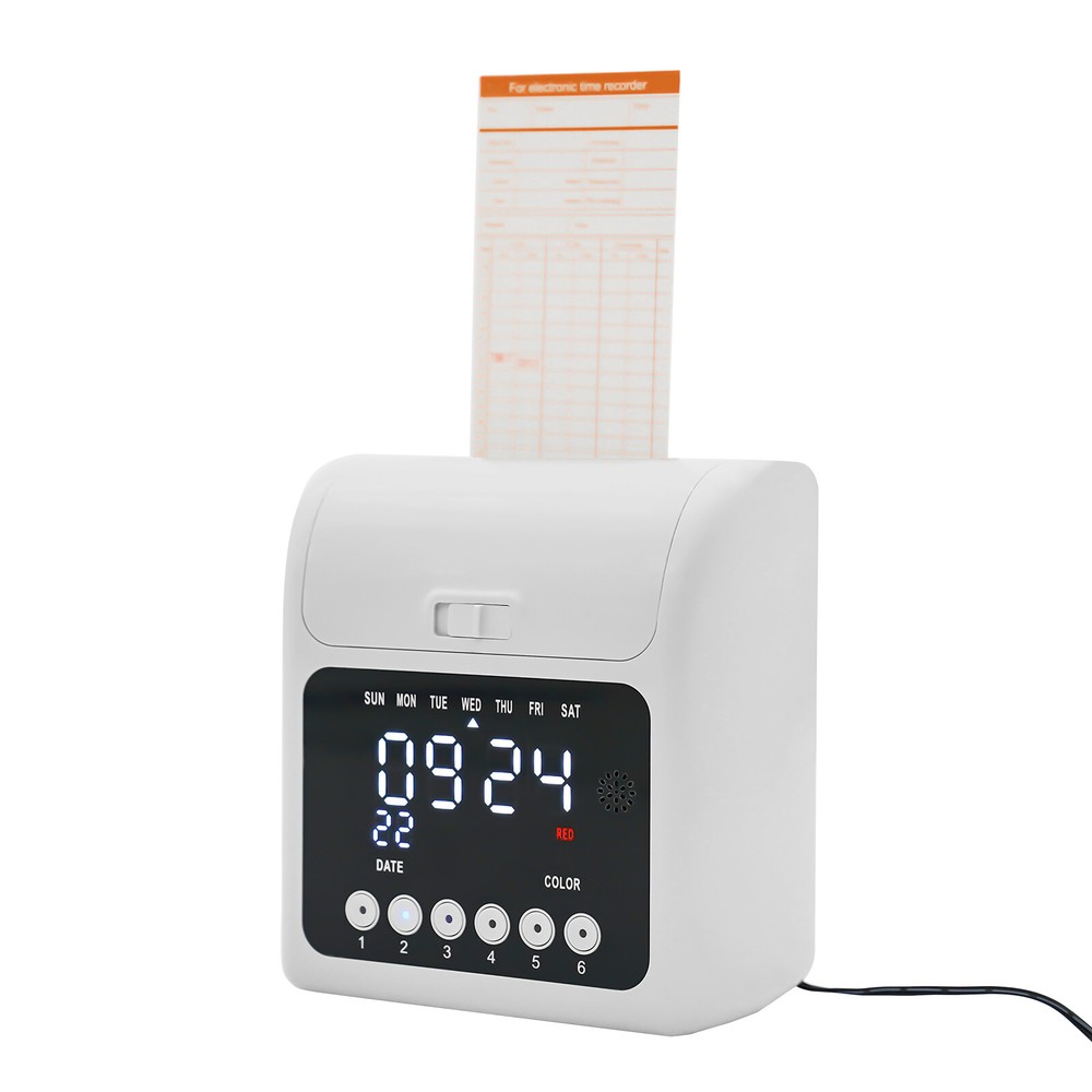 Time Clock Punch Card Employee Attendance Machine LCD Display Check- in Machine