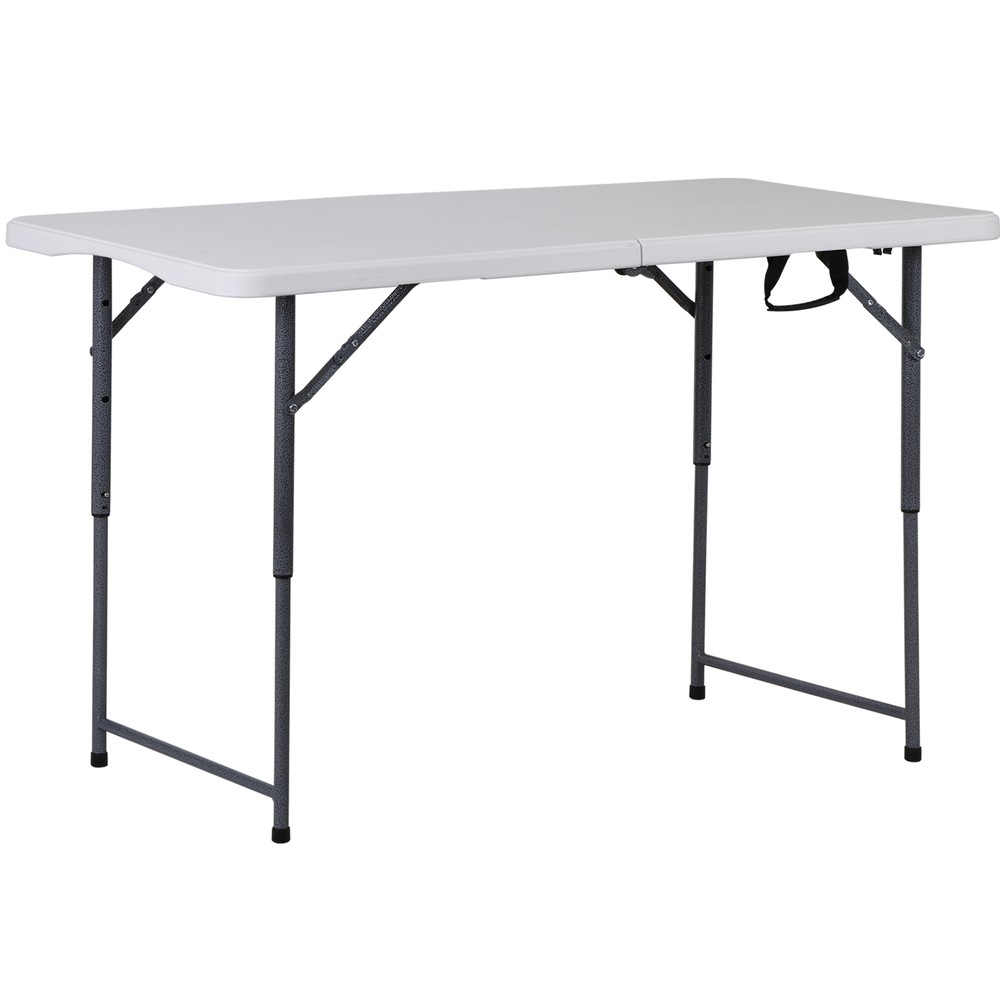 4ft Folding Table Plastic Dining Table w/Handle Lock for Picnic Camping Parties