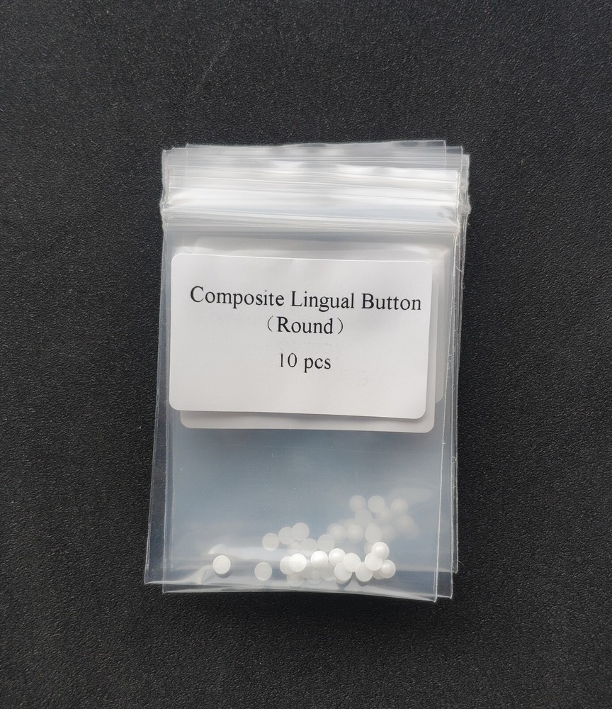 100Pcs Dental Orthodontic Ceramic Lingual Buttons Bondable Round Mesh Base