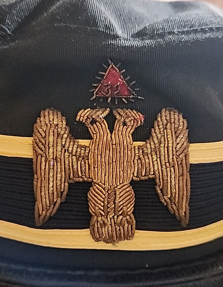Vintage Masonic Scottish Rite Hat Cap & Box