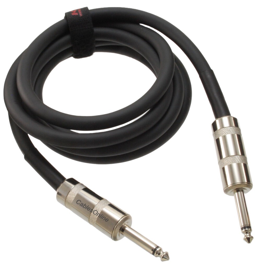 1/4" Mono TS Male to Male 14AWG 9.2mm OD Speaker Audio Cable