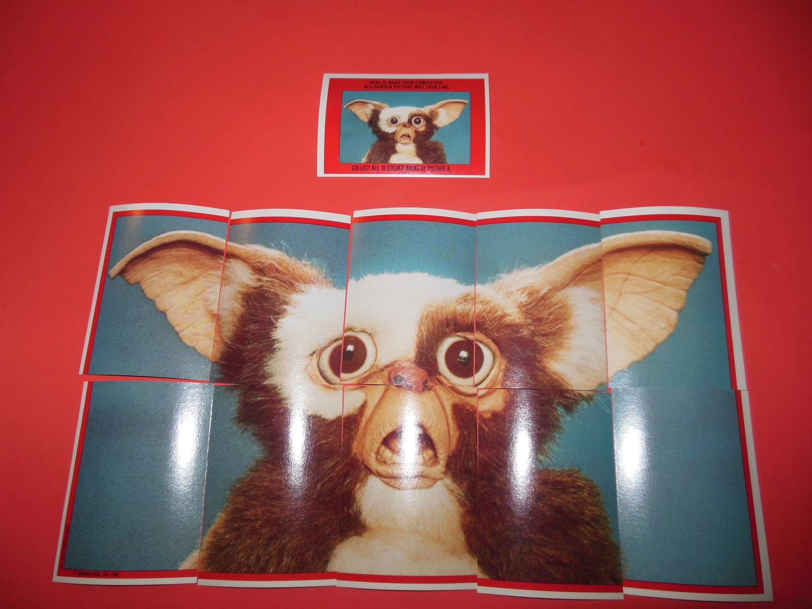 COMPLETE SET OF VINTAGE 11 1984 TOPPS GREMLINS STICKERS PUZZLE MINT