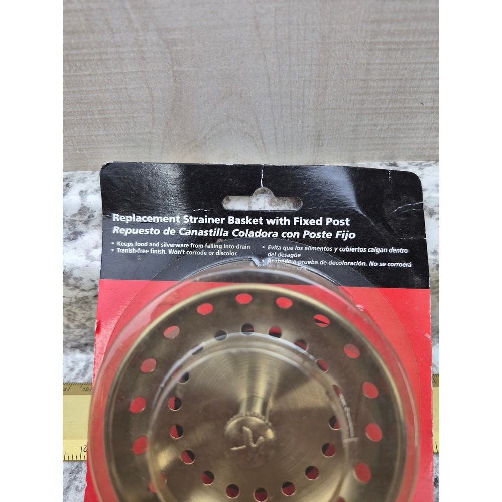 Keeney Replacement Strainer Basket with Fixed Post Brushed Nickel