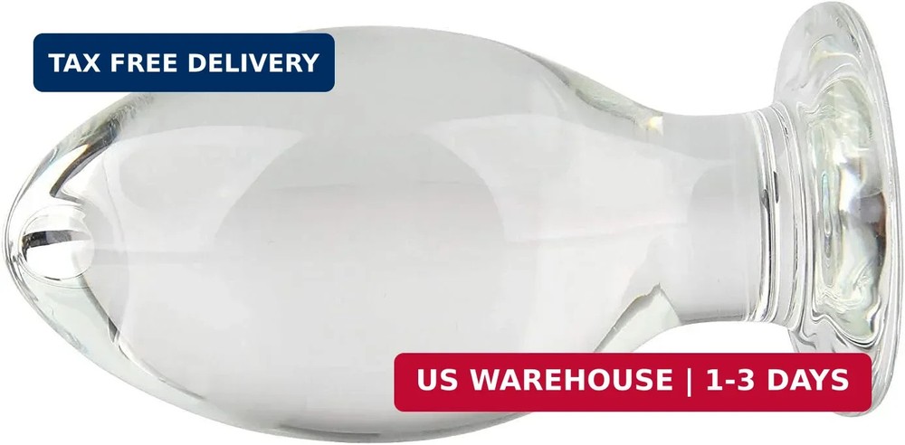 Huge Head Glass Butt Plug, Clear, Extra Large