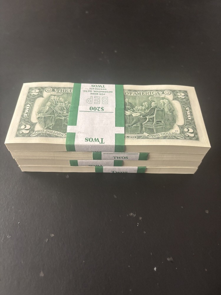 20 ($2) TWO DOLLAR BILLS UNCIRCULATED SEQUENTIAL - BUY MORE, SAVE MORE!