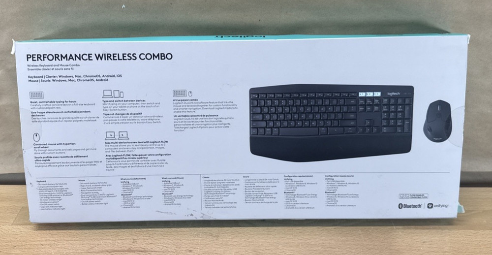 Logitech Performance Wireless Combo Bluetooth Keyboard and Mouse - (920-011291)