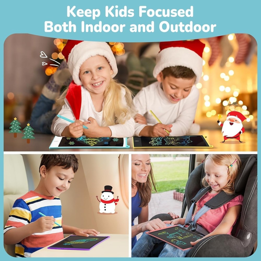 Travel-Friendly 4-Pack LCD Writing Tablets - Learning & Entertainment in One
