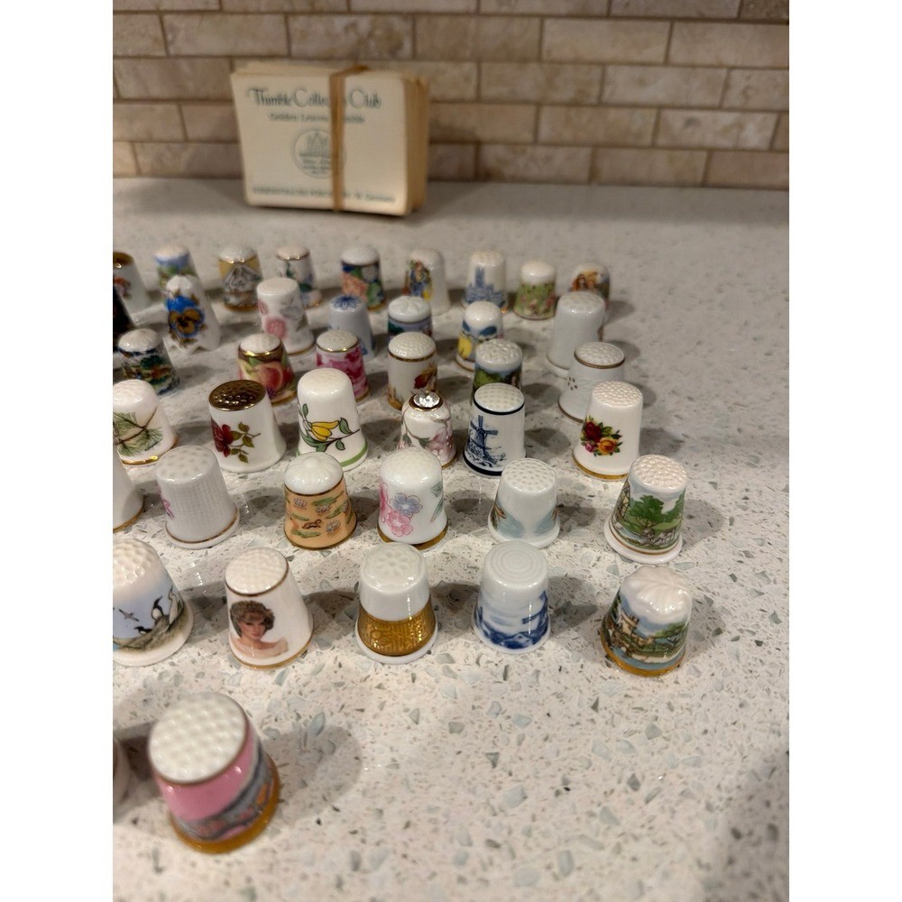 Sewing Thimble Hand Painted Porcelain bundle