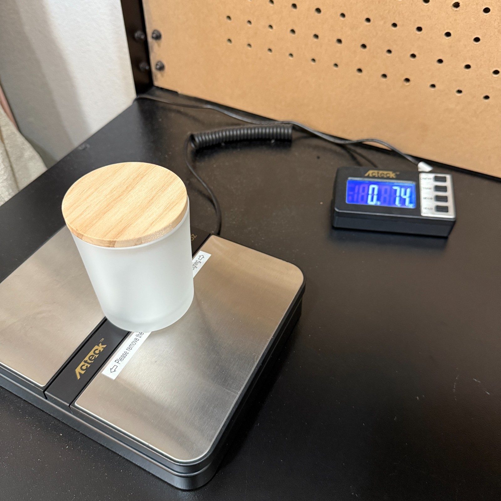 Frosted Clear Glass Candle Container With Wooden Lid Capacity 7 Oz Lot Of 12