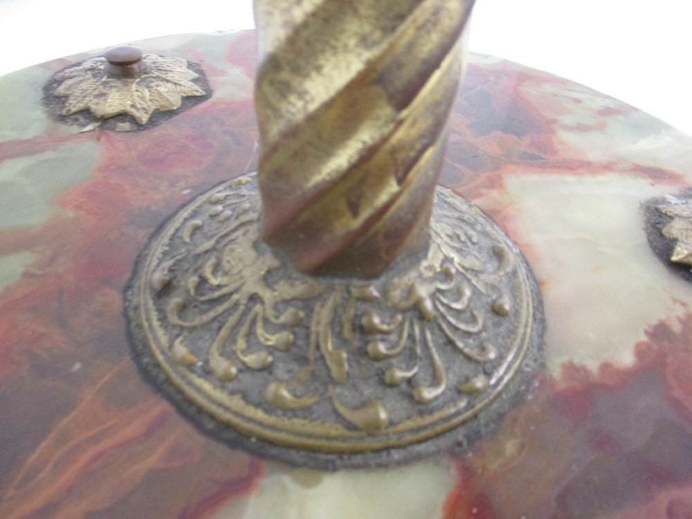 Mid Century Modern Cast Brass Hall Tree Coat Hat Rack Marble Base Eyecatcher