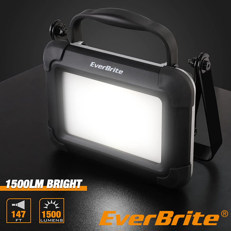 EverBrite 1500Lumen Rechargeable Work Light Foldable High Light Work Light 2Mode
