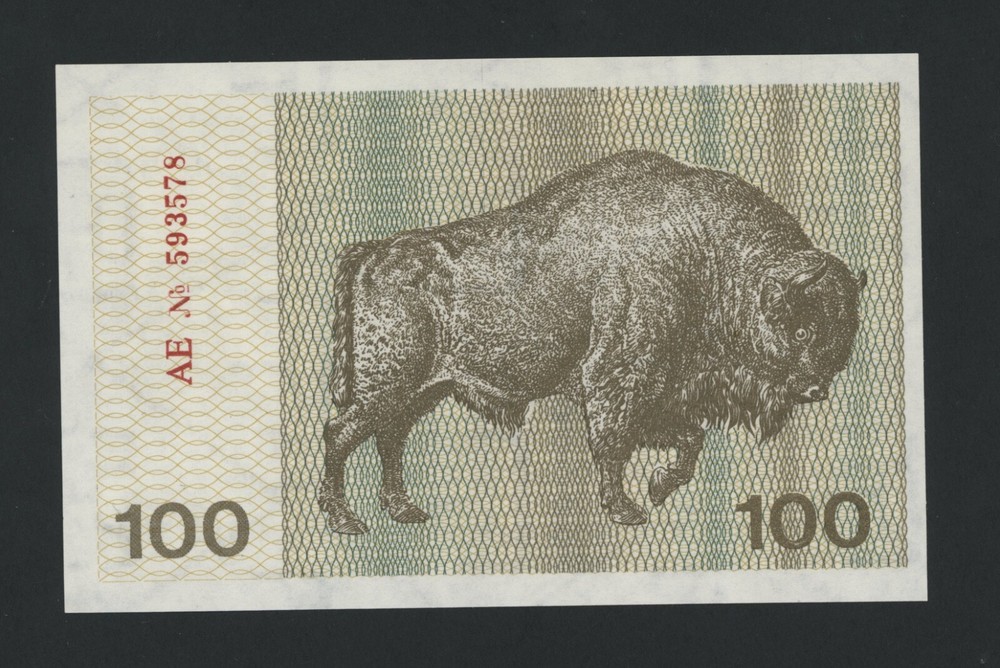 LITHUANIA  100  TALONAS  1991  AE  PICK # 38b  UNC.