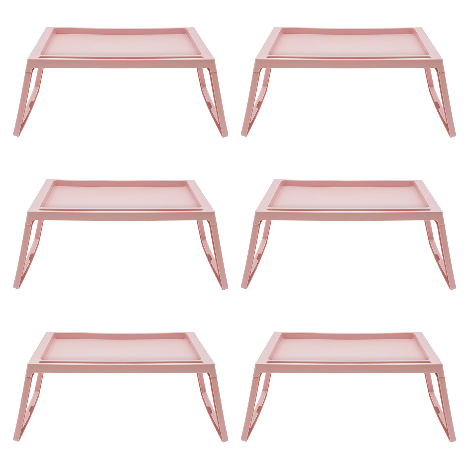 6pcs Foldable Lap Desks Tray Folding Table Set For Laptop Desk Food Tray Pink