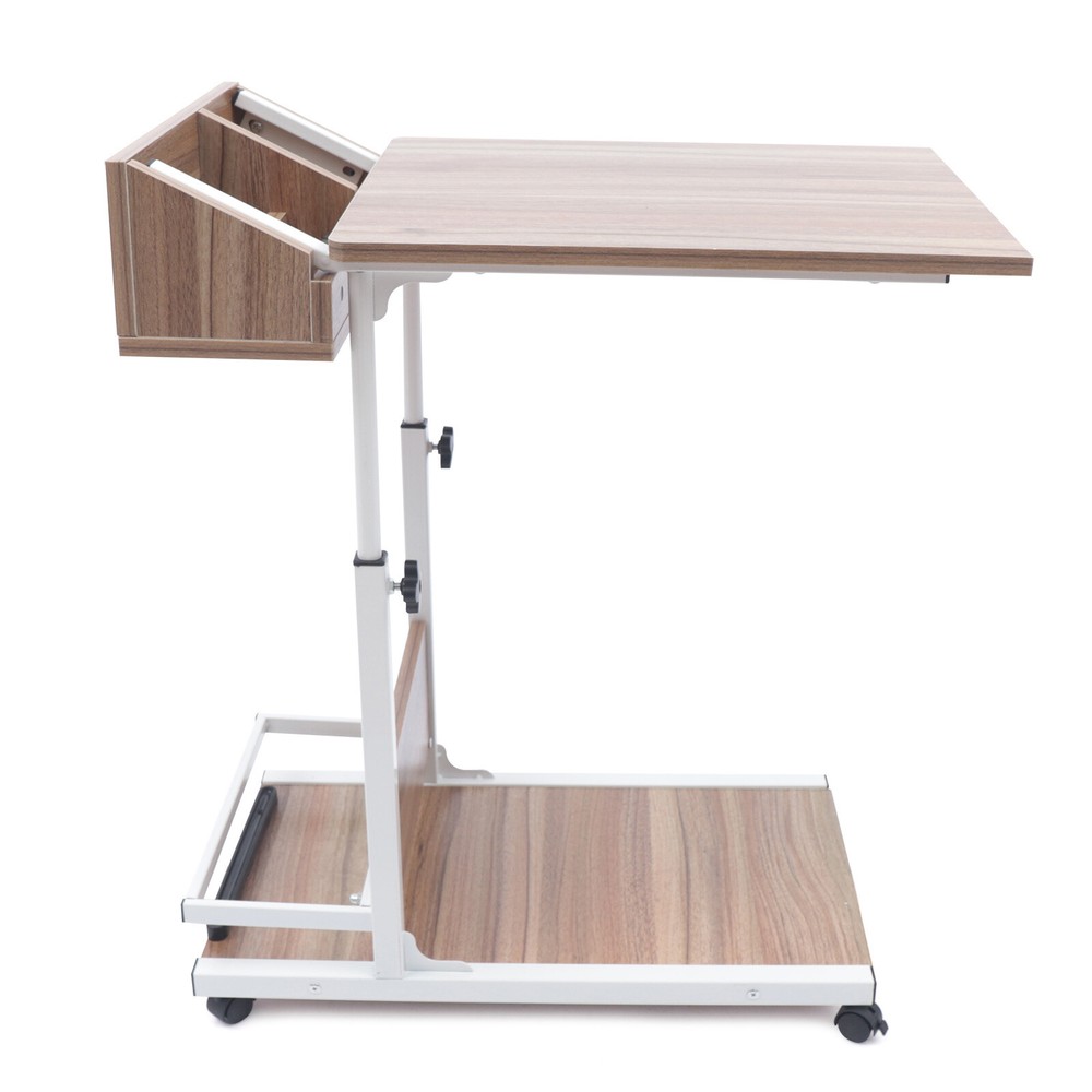 Rolling Laptop Desk Bedside Table Computer Over Bed Standing Height Adjustable